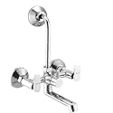 KAMAL Wall Mixer - Galaxy Eco | Fully Brass | with Provision for Overhead Shower Connection and 165mm Long Bend Pipe | Easy to Use Click Fitting Mixer Faucet (Wall Mount Installation Type)
