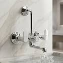 KAMAL Wall Mixer - Opal Eco | Fully Brass | with Provision for Overhead Shower Connection and 165mm Long Bend Pipe | Easy to Use Click Fitting Mixer Faucet (Wall Mount Installation Type)