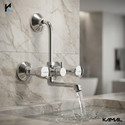 KAMAL Wall Mixer Contessa Neo Eco | Brass Build | Mirror Finish | High Quality Aerator |Hot and Cold Shower Mixer| With 165mm long bend pipe| Easy to use click fitting Wall Mixer Faucet (Wall Mount Installation Type)