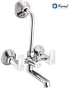 KAMAL Wall Mixer Cubix Eco | Sturdy Brass Build | Mirror Finish | High Quality Aerator |Hot and Cold Shower Mixer| With 165mm long bend pipe| Easy to use click fitting Wall Mixer Faucet (Wall Mount Installation Type)