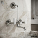 KAMAL Wall Mixer Era Eco | Sturdy Brass Build | Mirror Finish | High Quality Aerator |Hot and Cold Shower Mixer| With 165mm long bend pipe| Easy to use click fitting Wall Mixer Faucet (Wall Mount Installation Type)