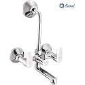 KAMAL Wall Mixer - Era Eco | Sturdy Brass Build | Mirror Finish | Hot &amp; Cold Shower Mixer | with 165mm Long Bend Pipe | Click Fitting Mixer Faucet (Wall Mount Installation)