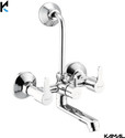 KAMAL Wall Mixer Fusion Eco | Fully Brass | With Provision for overhead shower connection and 165mm long bend pipe) | Easy to use click fitting Wall Mixer Faucet (Wall Mount Installation Type)