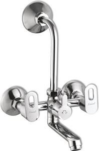 kamal wall mixer - milan eco  sturdy brass build  mirror type finish  overhead shower hot  cold water mixer  165mm long bend pipe  wall mixer faucet wall mount installation type