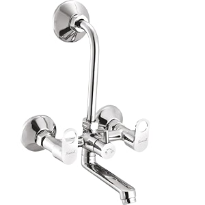 kamal wall mixer - onyx eco  sturdy brass build  mirror finish  hot amp cold shower mixer  with 165mm long bend pipe  click fitting mixer faucet wall mount installation