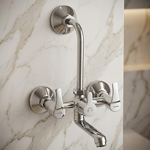kamal wall mixer - acura eco  fully brass  with provision for overhead shower mixer faucet wall mount installation type