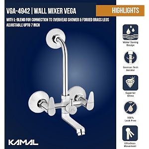 kamal wall mixer - vega with l bend for overhead shower amp connecting legs mixer faucet wall mount installation type
