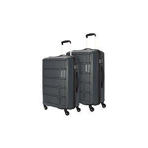 kamiliant american tourister harriertrolley bag set of 2 6879 cms for travel hard case polypropylene pp suitcase360 4-wheel spinner luggage trolleycombination lockiron grey