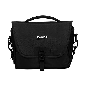 kamron a11 camera shoulder bag adjustable strap waterproof material breathable mesh anti-shock compatible with nikon canon and sony mirrorless cameras with 97 inch ipad compartment black