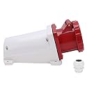 IP67 Waterproof 3P+N+E Mounted 5?Pin 220V-380V and 240V-415V Industrial Connector 63A -6h with Rubber Sealing Ring for Indoor Outdoor Places (63-5 Wall Socket)