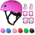KAMUGO Kids Adjustable Helmet, with Sports Protective Gear Set Knee Elbow Wrist Pads for Toddler Age 2-8 Boys Girls, Bike Skateboard Hoverboard Scooter Rollerblading Helmet Set