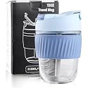 Kamvy Reusable Glass Coffee Sipper with Lid