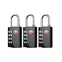 KANAbee 4 Digit TSA Lock for Luggage Us Approved Password Number Locks for Luggage Bag Travelling Security, (Multicolored, Pack of 3)