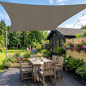 KANAGAWA 15X23 Sun Shade Sail Brown Curved