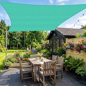 KANAGAWA 15X28 Sun Shade Sail Turquoise Curved