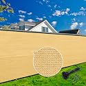 KANAGAWA 4ft x6ft Balcony Privacy Screen Fence, 90% Blockage Heavy Duty 175 GSM Fencing Mesh Net Cover for Outdoor Wall Garden Yard Backyard, Cable Zip Ties Included, Sand