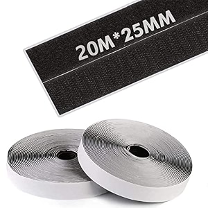 kanaiya self adhesive hook amp loop tape strong glue adhesive back mounting tape for stationary pictures home schools and office tools household purposes etc 20 mtr  25 mm black