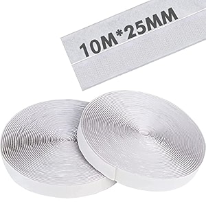 kanaiya self adhesive hook amp loop tape strong glue adhesive back mounting tape for stationary pictures home schools and office tools household purposes etc 10 mtr  25 mm white