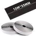 Kanaiya Self Adhesive Hook &amp; Loop Tape, Strong Glue, Adhesive Back Mounting Tape for Stationary, Pictures, Home, Schools and Office, Tools, Household Purposes, etc (10 MTR * 25 MM, Black)