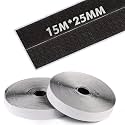 Kanaiya Self Adhesive Hook &amp; Loop Tape, Strong Glue, Adhesive Back Mounting Tape for Stationary, Pictures, Home, Schools and Office, Tools, Household Purposes, etc (15 MTR * 25 MM, Black)