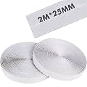 Kanaiya Self Adhesive Hook &amp; Loop Tape, Strong Glue, Adhesive Back Mounting Tape for Stationary, Pictures, Home, Schools and Office, Tools, Household Purposes, etc (2 MTR * 25 MM, White)