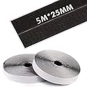 Kanaiya Self Adhesive Hook &amp; Loop Tape, Strong Glue, Adhesive Back Mounting Tape for Stationary, Pictures, Home, Schools and Office, Tools, Household Purposes, etc (5 MTR * 25 MM, Black)