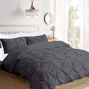 kanak bedding 3 piece bedding duvet cover set luxurious pinch pleated duvet cover with zipper closureegyption cotton pintuck duvet cover settwintwin xlaqua blue