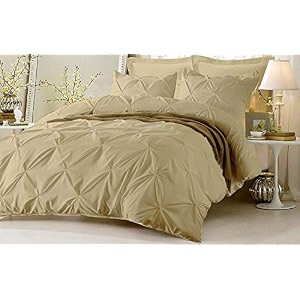 kanak bedding 3 piece bedding duvet cover set luxurious pinch pleated duvet cover with zipper closureegyption cotton pintuck duvet cover settwintwin xltaupe