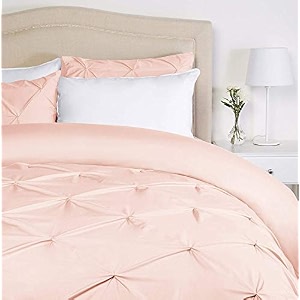 kanak bedding 3 piece bedding duvet cover set luxurious pinch pleated duvet cover with zipper closureegyption cotton pintuck duvet cover setolympic queenpeach