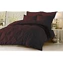 Kanak Bedding 3 Piece Bedding Duvet Cover Set Luxurious Pinch Pleated Duvet Cover with Zipper Closure,Egyption Cotton Pintuck Duvet Cover Set,Oversize(Wine)