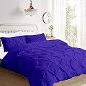 Kanak Bedding 3 Piece Bedding Duvet Cover Set Luxurious Pinch Pleated Duvet Cover with Zipper Closure,Egyption Cotton Pintuck Duvet Cover Set,Oversize(Royal Blue)