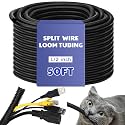 Kanayu 1/2''-50 Ft Split Wire Loom Tubing, Black Flame Retardant