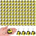 Kanayu 100 Pcs Pcs Mini Measuring Tape with Keychain, 3 ft, Yellow