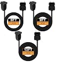 Kanayu 3 Pack Black Extension Cord 6/9/12 ft 120v Electric Wire