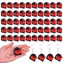 Kanayu 30 Pcs Pcs Mini Measuring Tape with Keychain, 3 ft, Red