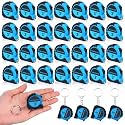Kanayu 30 Pcs Pcs Mini Measuring Tape with Keychain, 3 ft, Blue