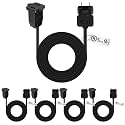 Kanayu 5 Pack Black 9 ft Indoor Extension Cord 2 Prong Electric Cord Extender, Wire Plug in and End, Ac 120 Volts, for Outdoor Christmas Connect or Extend