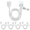 Kanayu 5 Pack Clear 6 ft Indoor Extension Cord 2 Prong Electric Cord Extender, Wire Plug in and End, Ac 120 Volts, for Outdoor Christmas Connect or Extend