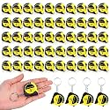 Kanayu 50 Pcs Mini Measuring Tape with Keychain, 3 ft, Yellow