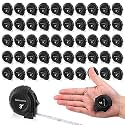 Kanayu 50 Pcs Pcs Mini Measuring Tape with Keychain, 3 ft, Black