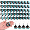 Kanayu 50 Pcs Pcs Mini Measuring Tape with Keychain, 3 ft, Aqua Blue