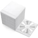 Kanayu 600 Pcs Two-Sided Plastic CD DVD Sleeves White/Black Clear Disc Envelope Non-Scratch Standard Blu-ray Storage Durable Cover Cases with Hole for Blank Storage Binders(White)