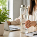 KanchKart Dotted Clear Glass Bottle 750ml 750