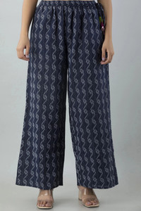 kanchuk regular fit women dark blue trousers