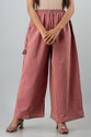KANCHUK Women Regular Fit Red Cotton Blend Trousers