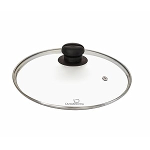 kandaruria glass lid toughened glass with steam vent stainless steel rim compatible fit with kadai biryani pot fry pan all g type cookware 15cm