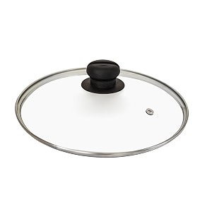 kandaruria kesari round glass lid toughened amp long lasting with stainless steel rim glass lid for kadai cassrole sauce pan amp fry pan 13cm