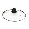 Kandaruria kesari Round Glass Lid, Toughened &amp; long lasting with Stainless Steel Rim Glass Lid for Kadai, Cassrole, Sauce pan &amp; Fry pan (13cm)