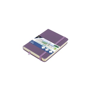 kangaro a6 heather purple pu hard cover sketchbook 80 sheets 140 g cream paper with elastic band and ribbon