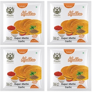kanidha bajari methi garlic khakhra 800 grams pack of 4